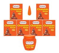 Confezione da 6 - 40 grammi Hari Darshan Kesar Chandan Tika pasta umida per s...