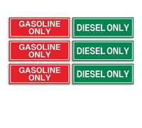 Confezione da 6 adesivi con scritta "Diesel Only & Gasoline Only" - Decalcomanie per serbatoio carburante, adesivo resistente alle intemperie per camion, trattori, taniche di carburante, 15,2 x 5,1 cm