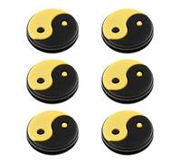 Confezione da 6 ammortizzatori in silicone Yin Yang per racchette da tennis, colore nero e giallo