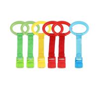 Confezione da 6 anelli di trazione per box per bambini, colori misti, ganci per culla per bambini, per allenamento in piedi, assistente di sicurezza e imbracatura per bambini, per imparare a camminare