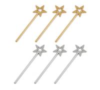 Confezione da 6 bacchette magiche (3 oro, 3 argento) e bacchette magiche | Queste bacchette sono ideali per cosplay, fiabe e feste. Superficie riflettente, senza bordi taglienti.