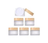 Confezione da 6 Barattoli In Vetro da 30 Ml con Coperchio In Legno, Barattoli In Vetro Trasparente Opaco, Barattoli In Vetro di Alta Qualità,