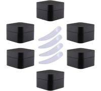 Confezione da 6 barattoli quadrati in plastica blu da 30 ml, per cosmetici, crema e cosmetici, con fodera interna, per balsamo per labbra, lozioni (Svart, 5 ml)