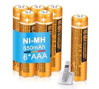 Confezione da 6 batterie ricaricabili AAA da 550 mAh 1,2 V HHR-55AAABU NI-MH per telefoni cordless BT Gigaset per uso quotidiano