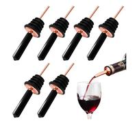 Confezione da 6 beccucci in acciaio inox con tappi antipolvere, versatori universali per liquori, olio d'oliva, aceto e sciroppo, accessori da bar color argento (oro rosa, con tappo lungo)
