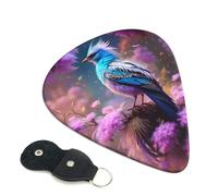 Confezione da 6 bellissimi plettri per chitarra acustica elettrica e ukulele, motivo floreale rosa e blu, con custodia organizer