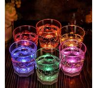 Confezione da 6 bicchieri da champagne auto-illuminanti bicchieri da cocktail a LED attivati dall'acqua con 6 luci che cambiano colore bicchieri infrangibili per feste matrimoni bar campeggio,A