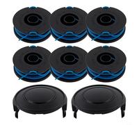 Confezione da 6 bobine in nylon blu da 1,65 mm x 9,8 m, con coperture, compatibili con modelli GT450 GT600 per il taglio dell'erba da giardino (set da 6 + 2)