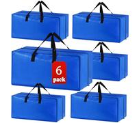 Confezione da 6 borse resistenti extra large per traslochi, manici resistenti e cinghie per zaino, sacchetti salvaspazio alternativi a scatole e bidoni per traslochi, compatibili con carrello Ikea