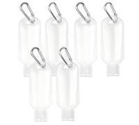Confezione da 6 bottiglie da viaggio, 50 ml, contenitori ricaricabili approvati TSA, con clip, a prova di perdite, per disinfettante per le mani, shampoo, articoli da toeletta, essenziali da viaggio