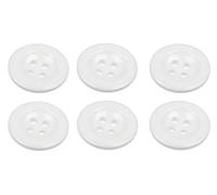 Confezione da 6 bottoni bianchi da cucire, 18 mm, per bretelle, pantaloni, 28 l