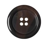 Confezione da 6 bottoni in plastica marroni, 20 mm, rotondi, con 4 fori, a forma di corno finto - Ideali per cappotti, giacche, cardigan (32L)