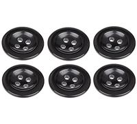 Confezione da 6 bottoni neri da cucire, 18 mm, per bretelle, pantaloni, 28 l