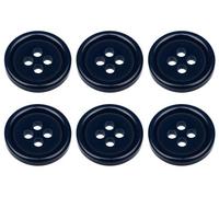 Confezione da 6 bottoni rotondi da cucire, 15 mm, piatti, 4 fori, 24 l, colore: