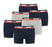 Confezione da 6 boxer da uomo Levi's SPRTSWR Logo Boxer Brief, colore: Navy/Grigio Melange, taglia: S