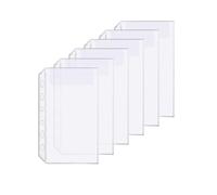 Confezione da 6 buste per raccoglitori formato A7 con 6 fori, in plastica, impermeabili, 6 fori, per ricevute e biglietti (1 tasca, A7)