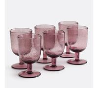 Confezione da 6 calici in vetro con bolle, Faraji Rosso TU