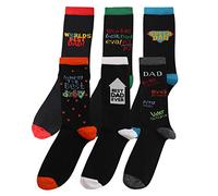 Confezione da 6 calzini da uomo Best Dad, in cotone, taglia 39-46, multicolore, 6-11