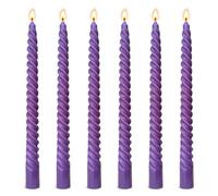Confezione da 6 candele coniche a spirale viola da 25,4 cm, per celebrazioni e cerimonie religiose, senza profumo, antigoccia, per cena, accenti decorativi, relax e meditazione