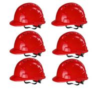 Confezione da 6 caschi rigidi da 4 pezzi, caschi di sicurezza regolabili con cricchetto, prese d'aria e cuscinetto per sopracciglia in cotone - Caschi di sicurezza per cantieri di lavoro e lavoro