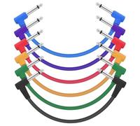 Confezione da 6 cavi standard per chitarra ad angolo retto | Questo cavo è versatile e adatto per vari dispositivi musicali. (Colorato)