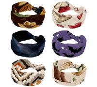 Confezione da 6 cerchietti larghi da donna, assorbono il sudore, per sport, con lettere dell'amore, senza cuciture, elastiche, morbide, per yoga, accessori per capelli alla moda