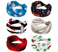 Confezione da 6 cerchietti morbidi da donna con zucca fantasma di Halloween, fasce larghe, fasce per capelli antiscivolo, per yoga, fitness, viaggi, palestra, accessori per capelli