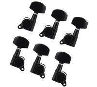 Confezione da 6 chiavi di accordatura per chitarra acustica 3L+3R Accordatori Accordatori Paletta, Nero/Cromo/Oro Testa Dell'accordatore Per Chitarra (Color : Black)