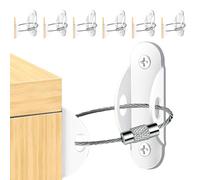 Confezione da 6 cinghie in metallo anti-ribaltamento per la sicurezza di bambini e animali domestici - Ancoraggi da parete resistenti per fissare armadi, librerie, cassettiere e altro ancora -