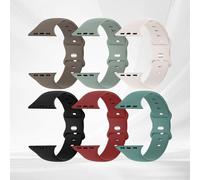 Confezione da 6 cinturini compatibili con Apple Watch da 38 mm, 40 mm, 41 mm, 42 mm, 44 mm, 45 mm, 46 mm, 49 mm, unisex, in morbido silicone, cinturino sportivo di ricambio per iWatch Apple Watch