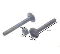 Confezione da 6 Coach Bullone a Testa Tonda M8 per 130MM Filettato con Dado