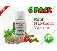 Confezione da 6 compresse di biancospino valeriano menta - supporto a base...