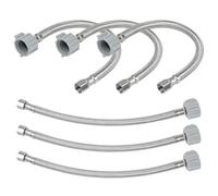 Confezione da 6 connettori di alimentazione dell'acqua per servizi igienici da 30,5 cm, 3/8 "Comp x 7/8" BC, linea di alimentazione dell'acqua della toilette intrecciata in acciaio inossidabile, dado