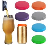 Confezione da 6 coperchi in silicone per lattine di soda - 5,3 cm per lattine da birra a prova di fuoriuscite di cibo per lattine di soda pop, protezione standard per tappo per coperchio
