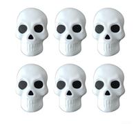 Confezione da 6 coperture per maniglie della porta con teschio luminoso, in plastica, si illuminano al buio, per cassetti del guardaroba, accessori unici per la decorazione della casa, bianco