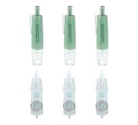 Confezione da 6 correttori di piccole dimensioni, con punta girevole e design a forma di penna, per attività di scrittura, penna a nastro