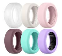 Confezione da 6 cover compatibili con RingConn Gen 2/Gen 2 Air/Gen 1 Protector/Samsung Galaxy Ring, texture antiscivolo, antigraffio, in silicone elastico, accessori per uomini e donne, per allenarsi