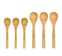Confezione Da 6 Cucchiai Di Legno Rotondi, Cucchiai Di Legno Per, Cucchiaini Da Forno, Cucchiaini Da Caffè, Cucchiaini Da Zuppa, Cucchiai Per Mescolare, Cucchiai Di Legno Per L'Artigianato