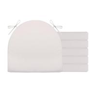 Confezione da 6 cuscini impermeabili antiscivolo per sedie, comodi, semicircolari, per mobili da giardino o sedie, 40 x 40 x 4 cm, beige, ideali per uso esterno