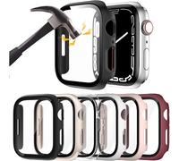 Confezione da 6 custodie rigide in PC XiHAMA compatibili con Apple Watch Series 10 + pellicola protettiva in vetro temperato