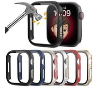 Confezione da 6 custodie rigide in PC XiHAMA compatibili con Apple Watch Series 10 + pellicola protettiva in vetro temperato