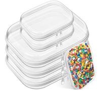 Confezione da 6 custodie trasparenti rigide con cerniera, in plastica, organizer per articoli da toeletta, 2 misure, impermeabili, da viaggio, per cosmetici, valigie, giocattoli, blocchi da ufficio