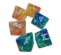 Confezione da 6 dadi a tema fantasy con 8 sfaccettature, in acrilico, per giochi da tavolo e collezionisti Star Night Game