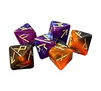 Confezione da 6 dadi a tema fantasy con 8 sfaccettature, in acrilico, per giochi da tavolo e collezionisti Star Night Game