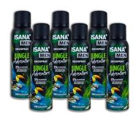 Confezione da 6 deodorante spray ISANA MEN Jungle Adventure Deodorante, 6 x 150 ml