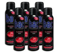 Confezione da 6 deodorante spray spray Bac Classic, 6 x 150 ml