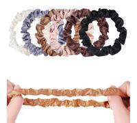 Confezione da 6 elastici in raso da donna, morbidi ed elastici per capelli spessi e sottili, non danneggiano i capelli, essenziali per legare i capelli