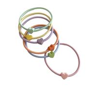 Confezione da 6 elastici per capelli a cuore color pastello da | elastici per capelli per uno styling facile e un uso quotidiano, adatti per bambine e decorazioni