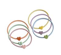 Confezione da 6 elastici per capelli a forma di cuore, elastici per capelli francesi, per acconciature eleganti, adatti per bambine e ragazze