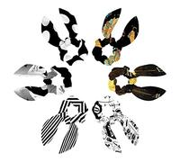 Confezione da 6 elastici per capelli con segno zodiacale Leone, neri, per capelli spessi, con fiocco, per donne e ragazze, elastici per coda di cavallo, accessori per capelli